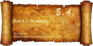 Bartl Armand névjegykártya