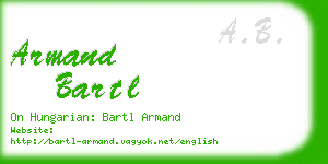 armand bartl business card